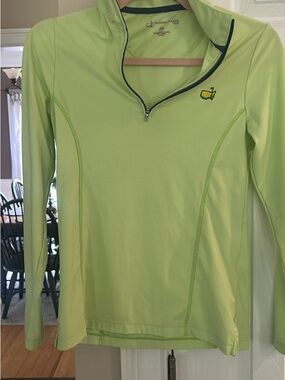 Master’s Magnolia Lane Tech Lime Green Quarter-Zip Long Sleeve Performance Top